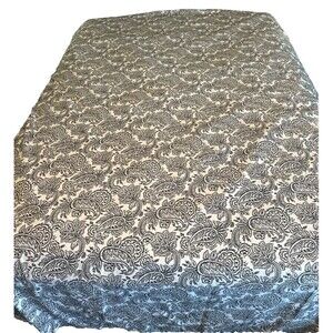 Charisma Hayden Paisley Black & White KING Flat Sheet poly/microfiber
